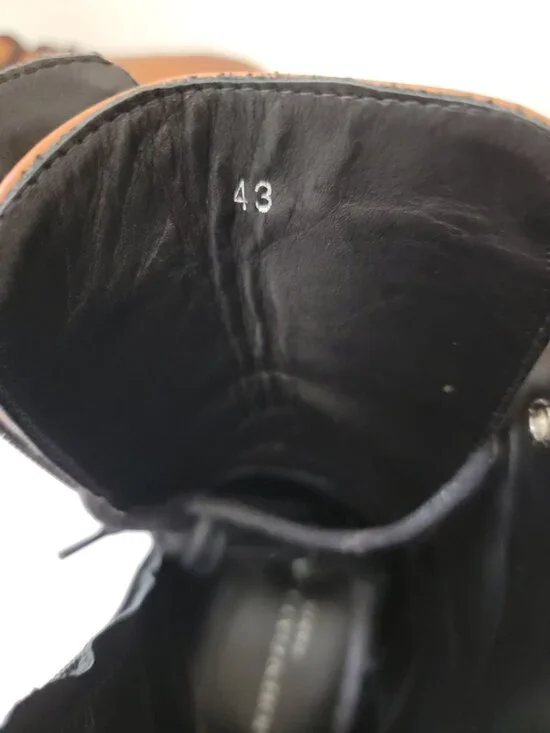 JOHN GALLIANO Curb Link Brown Leather Combat Boots w/ Side Zipper Sz 43 - Picture 9 of 9